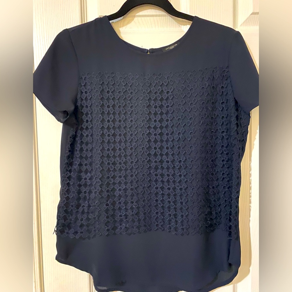 Ann Taylor top with lace overlay